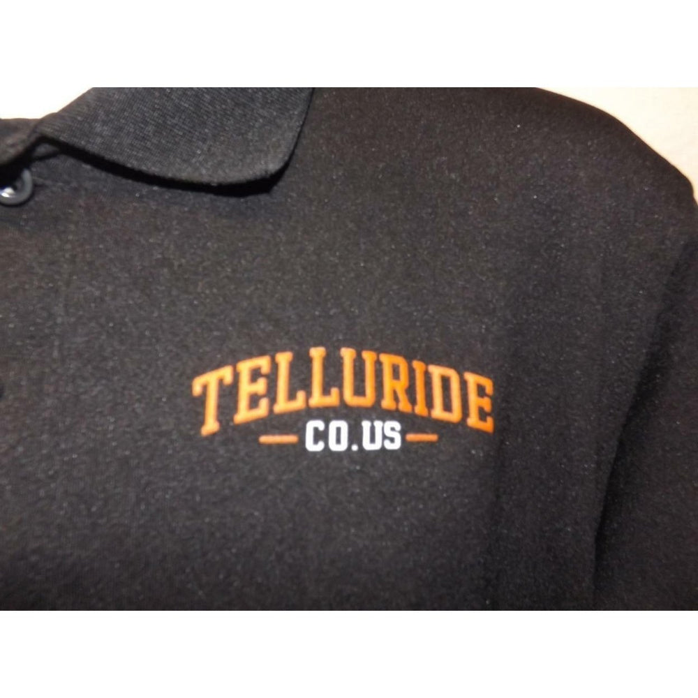 Telluride Colorado Mens Size L Large Black Polo Shirt Image 2