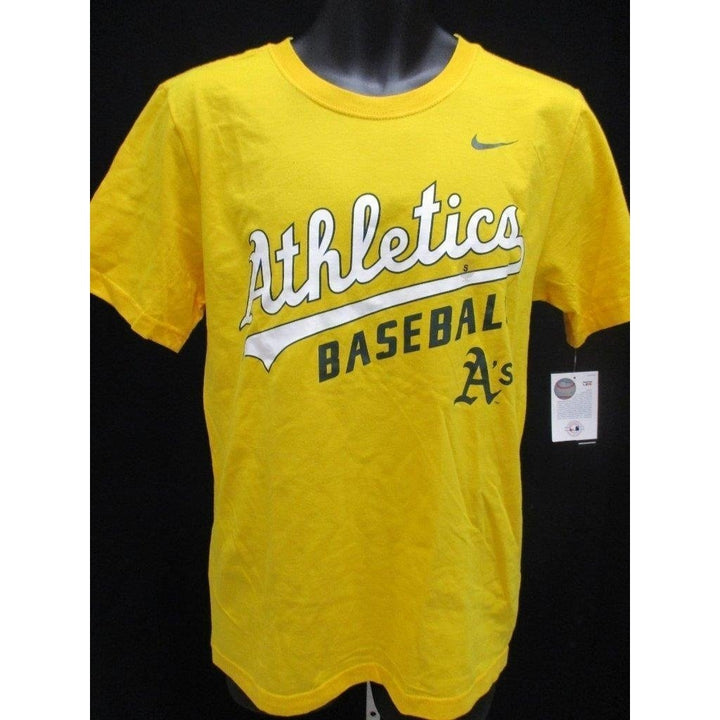 Oakland As Athletics Mens Size S Small Yellow Nike Shirt 26 MSRP Image 1