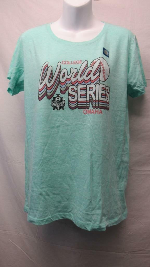 College World Series Omaha 2019 Womens Size L Large Green Shirt Image 1