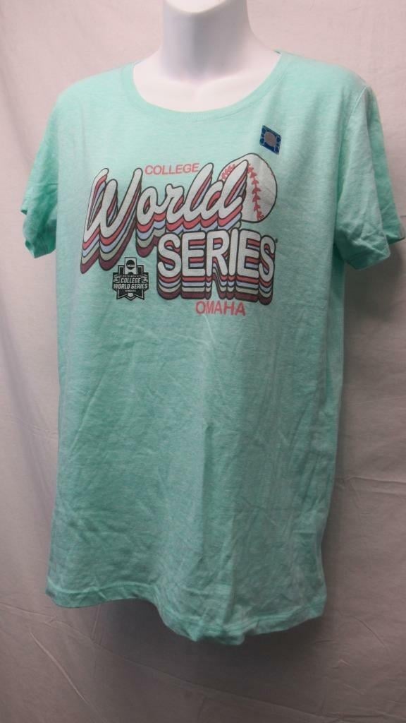 College World Series Omaha 2019 Womens Size L Large Green Shirt Image 2