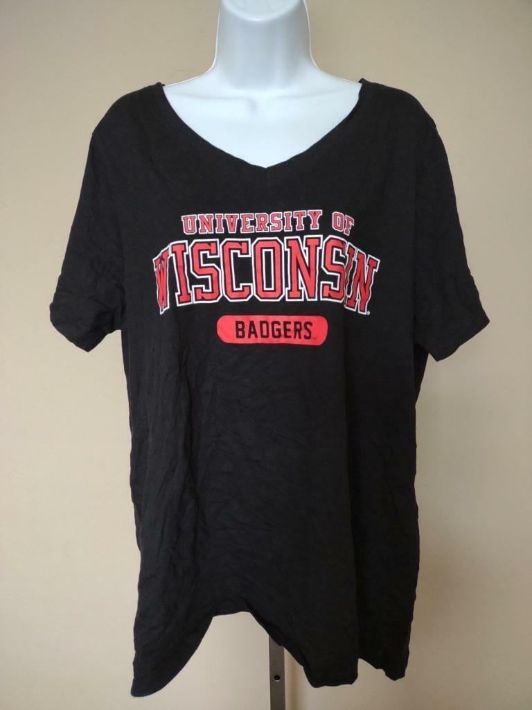 Wisconsin Badgers Womens Size 18/20 Black J. America Shirt Image 1