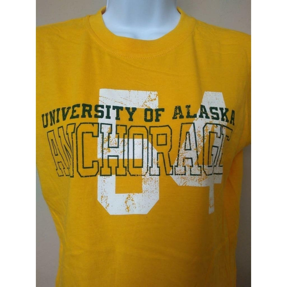 University of Alaska Anchorage Seawolves Womens Size M Yellow Russell Shirt Image 2