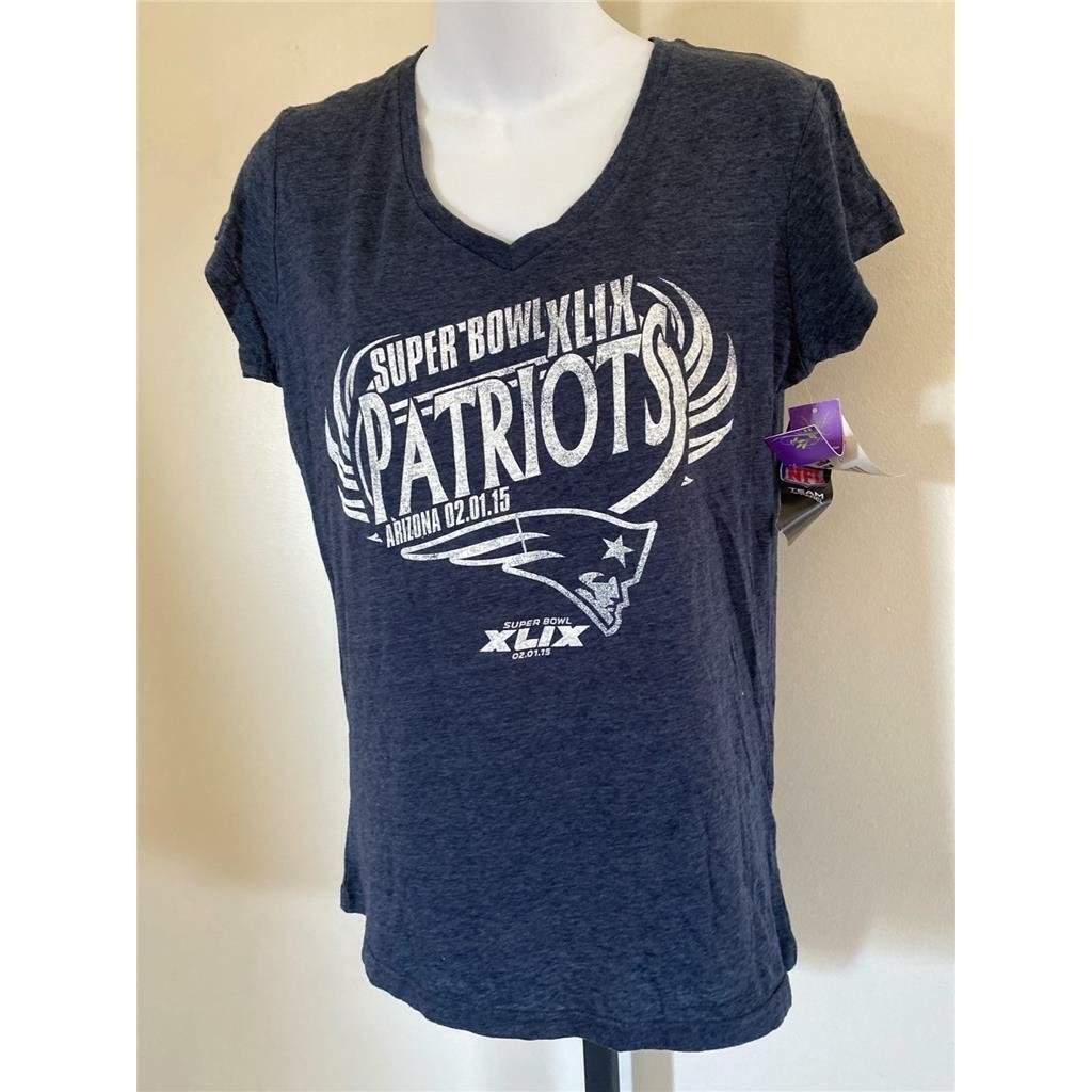 England Patriots Super Bowl XLIX Womens Size L Blue Shirt Image 2