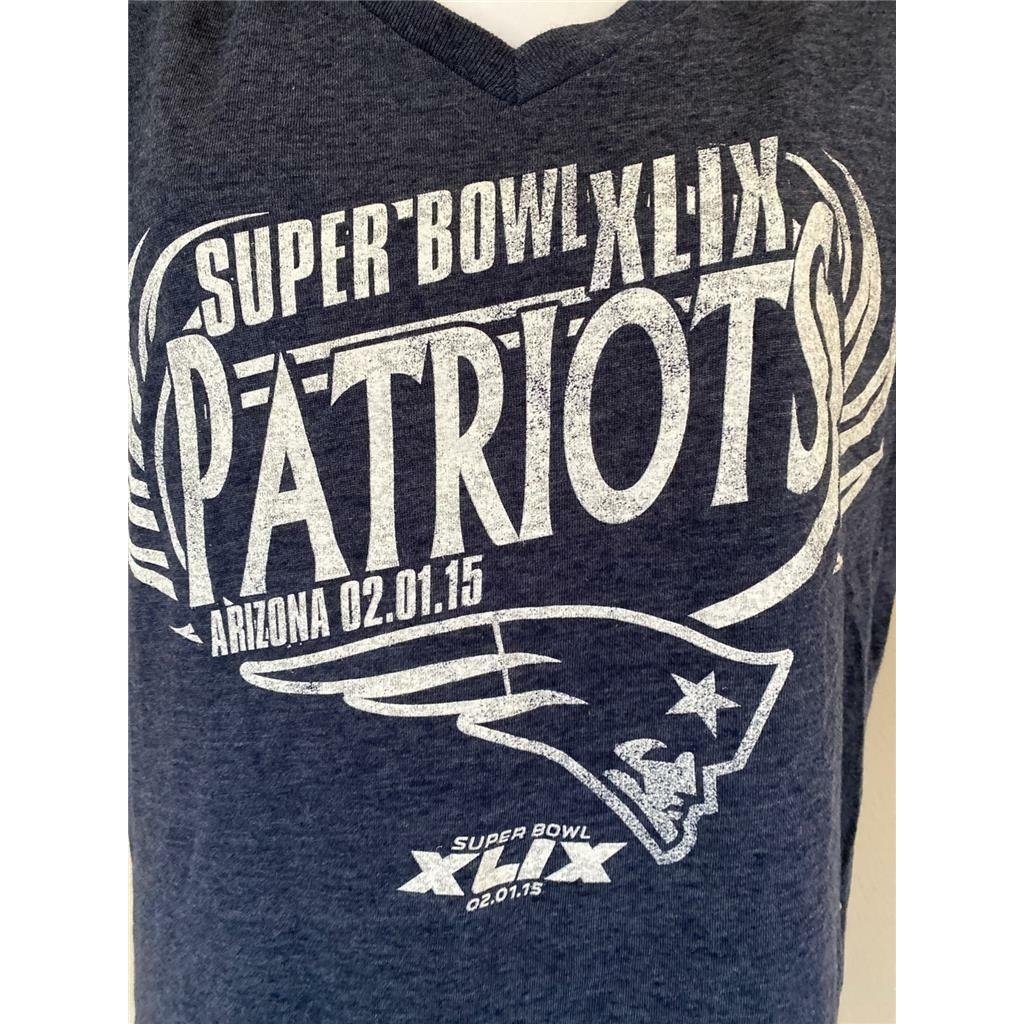 England Patriots Super Bowl XLIX Womens Size L Blue Shirt Image 3