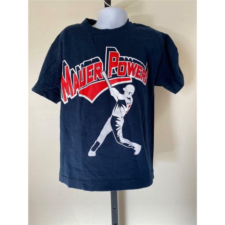 Minnesota Twins 7 Joe Mauer Kids Size M Medium Blue Shirt Image 1