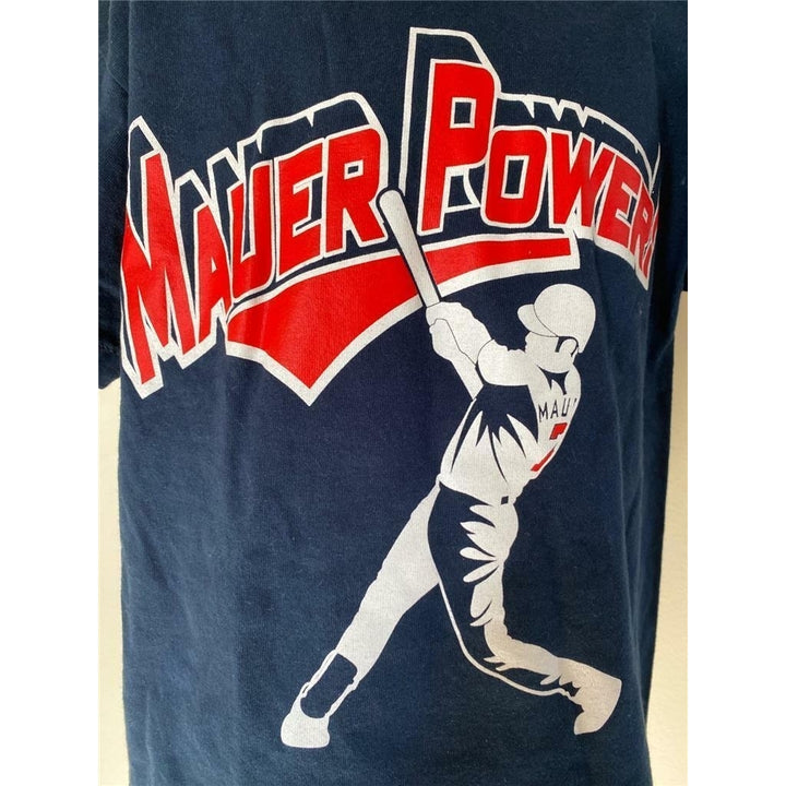 Minnesota Twins 7 Joe Mauer Kids Size M Medium Blue Shirt Image 3