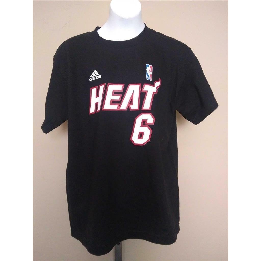 Minor Flaw Miami Heat 6 Lebron James Youth Size L 14/16 Black Adidas Shirt Image 1