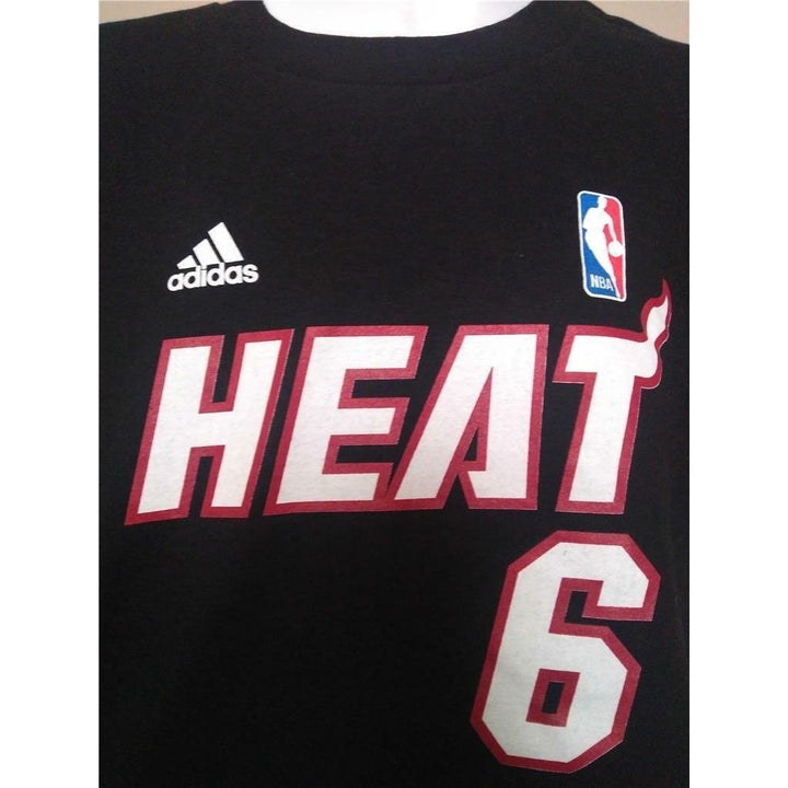 Minor Flaw Miami Heat 6 Lebron James Youth Size L 14/16 Black Adidas Shirt Image 2