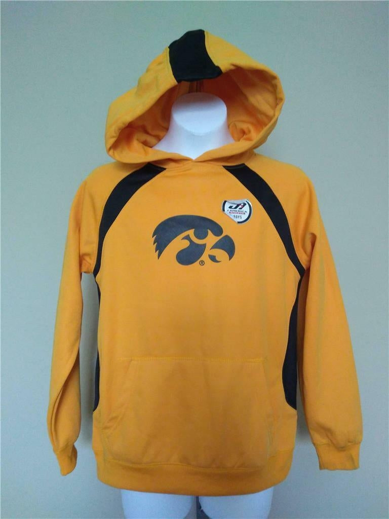 Minor Flaw Iowa Hawkeyes Youth Boys Size M Yellow J America Hoodie MSRP 35 Image 1