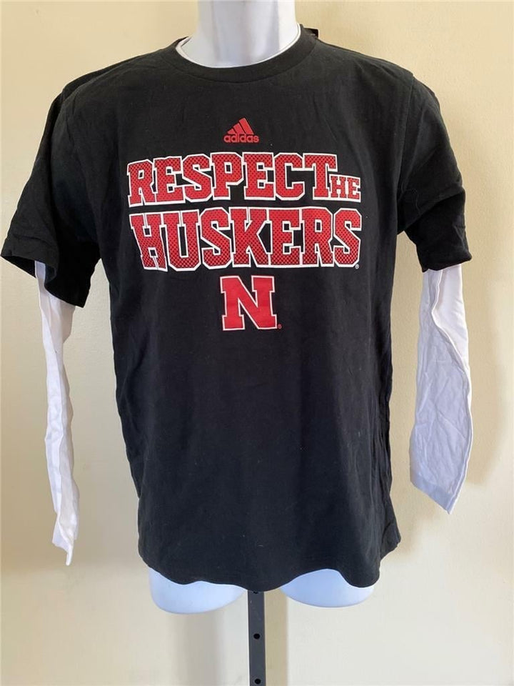 Nebraska Cornhuskers Youth Size L Large Black Shirt Image 1