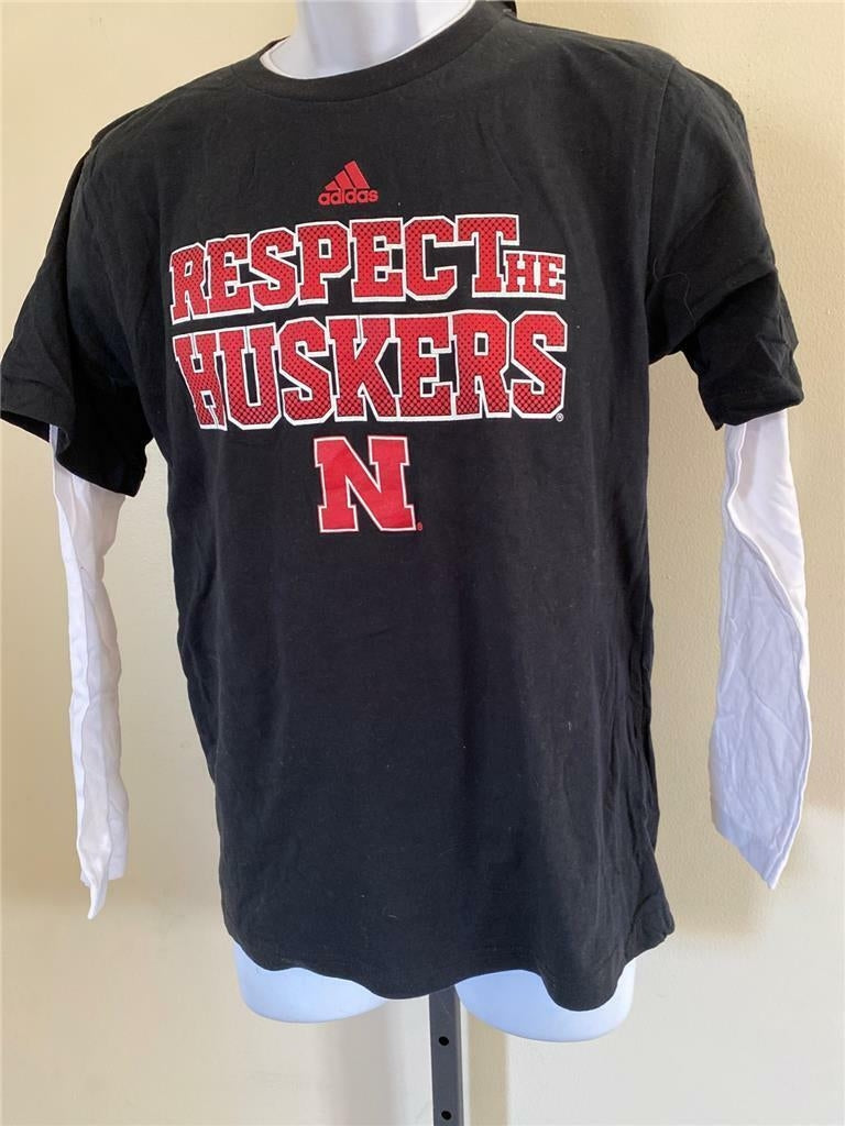 Nebraska Cornhuskers Youth Size L Large Black Shirt Image 2