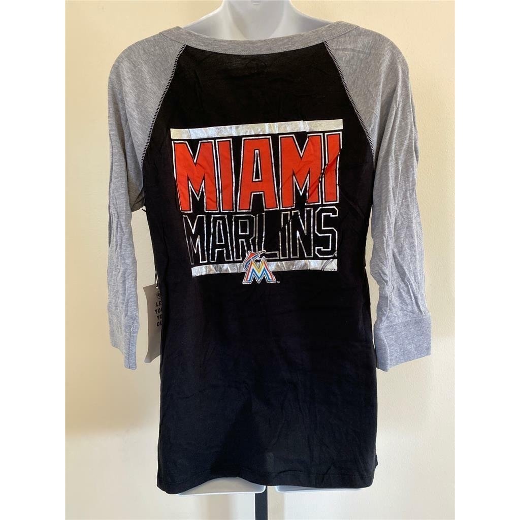 Miami Marlins Womens Size S Small Black Shirt Image 4