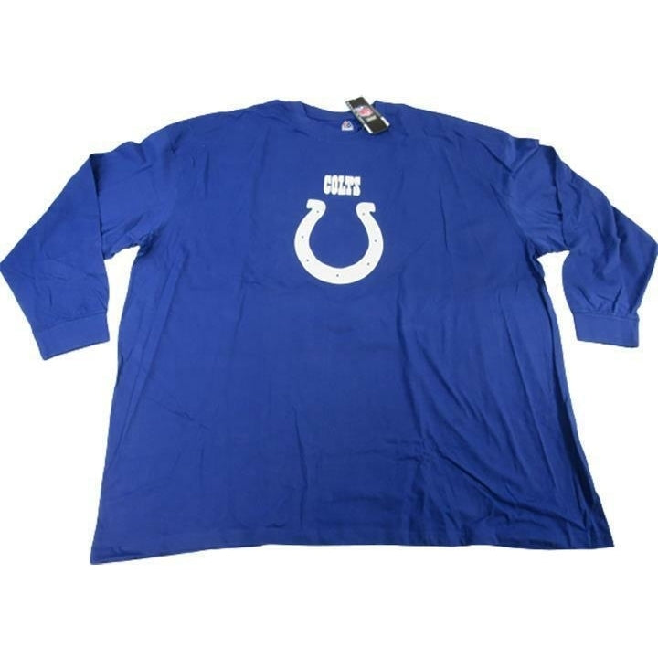 Indianapolis Colts Mens Size 6XL Big and Tall Majestic Long Sleeve Blue Shirt Image 1