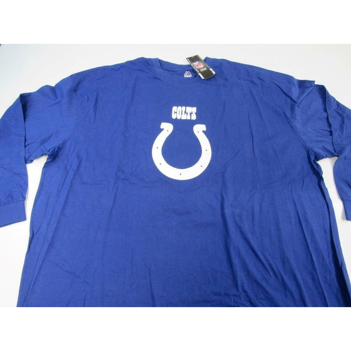 Indianapolis Colts Mens Size 6XL Big and Tall Majestic Long Sleeve Blue Shirt Image 3