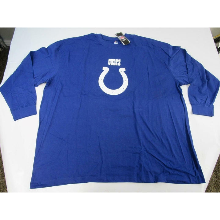 Indianapolis Colts Mens Size 6XL Big and Tall Majestic Long Sleeve Blue Shirt Image 4