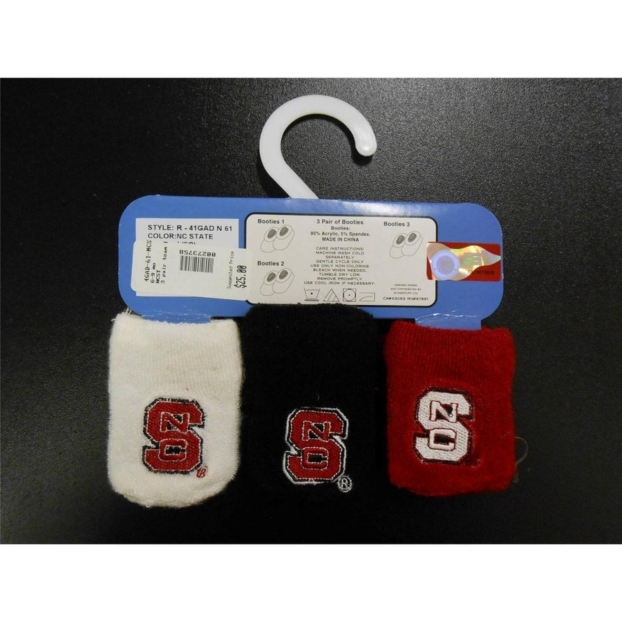 NORTH CAROLINA STATE WOLFPACK INFANTS 6/9 Months 3 Pack Booties Set Image 1