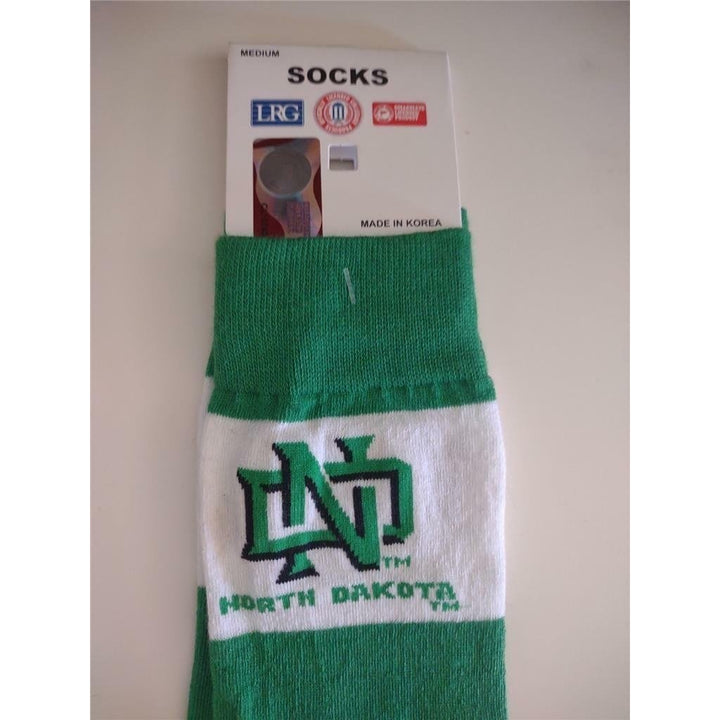 North Dakota Fighting Sioux Womens Size M 6-11 Striped Long Knee High Socks Image 2