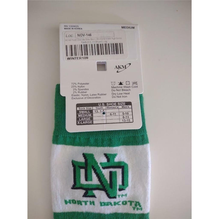 North Dakota Fighting Sioux Womens Size M 6-11 Striped Long Knee High Socks Image 3