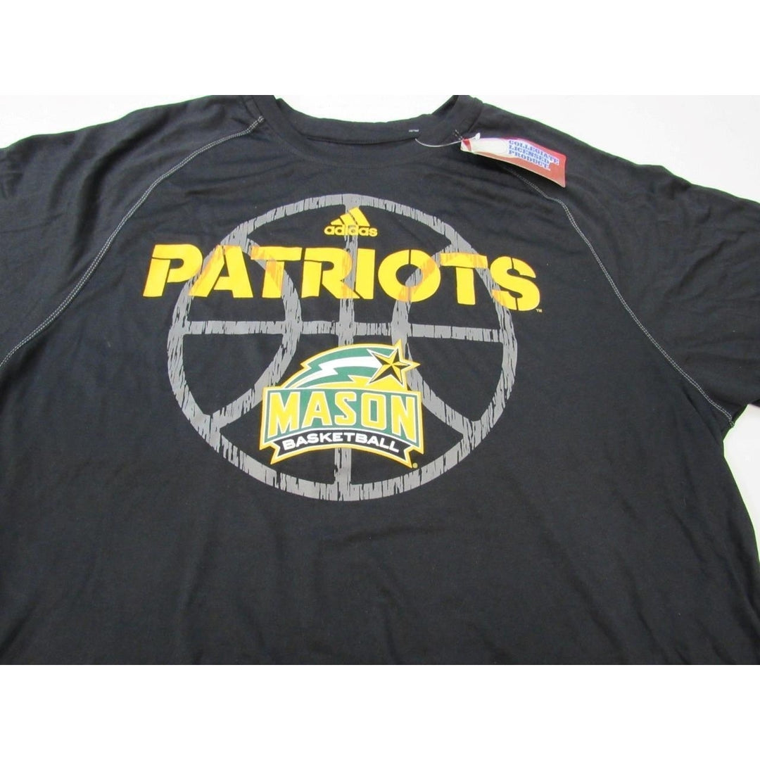 George Mason Patriots Basketball Mens Size L Large Black Adidas Shirt Image 3