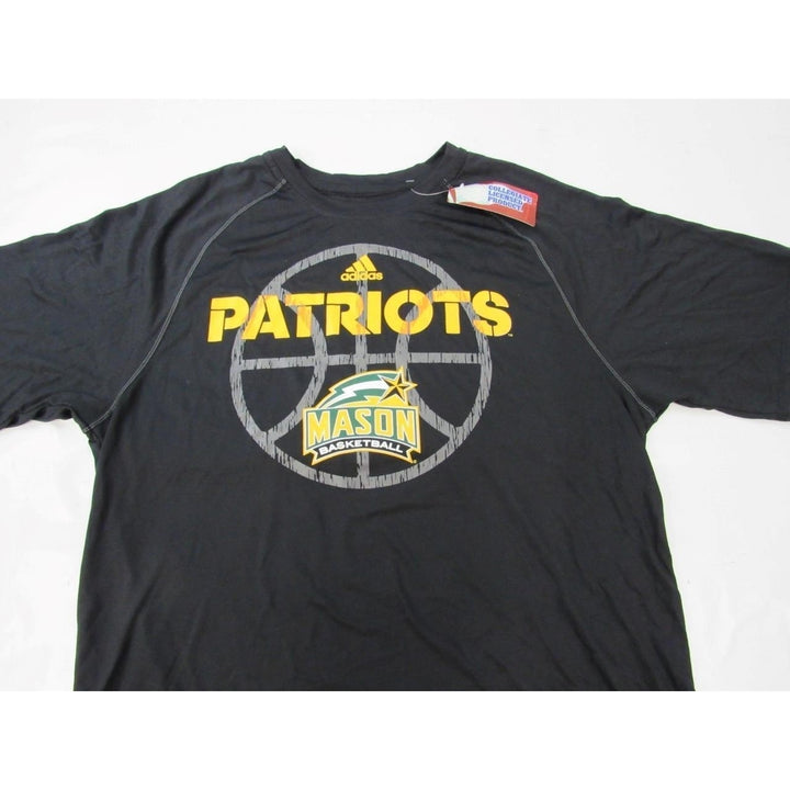 George Mason Patriots Basketball Mens Size L Large Black Adidas Shirt Image 4