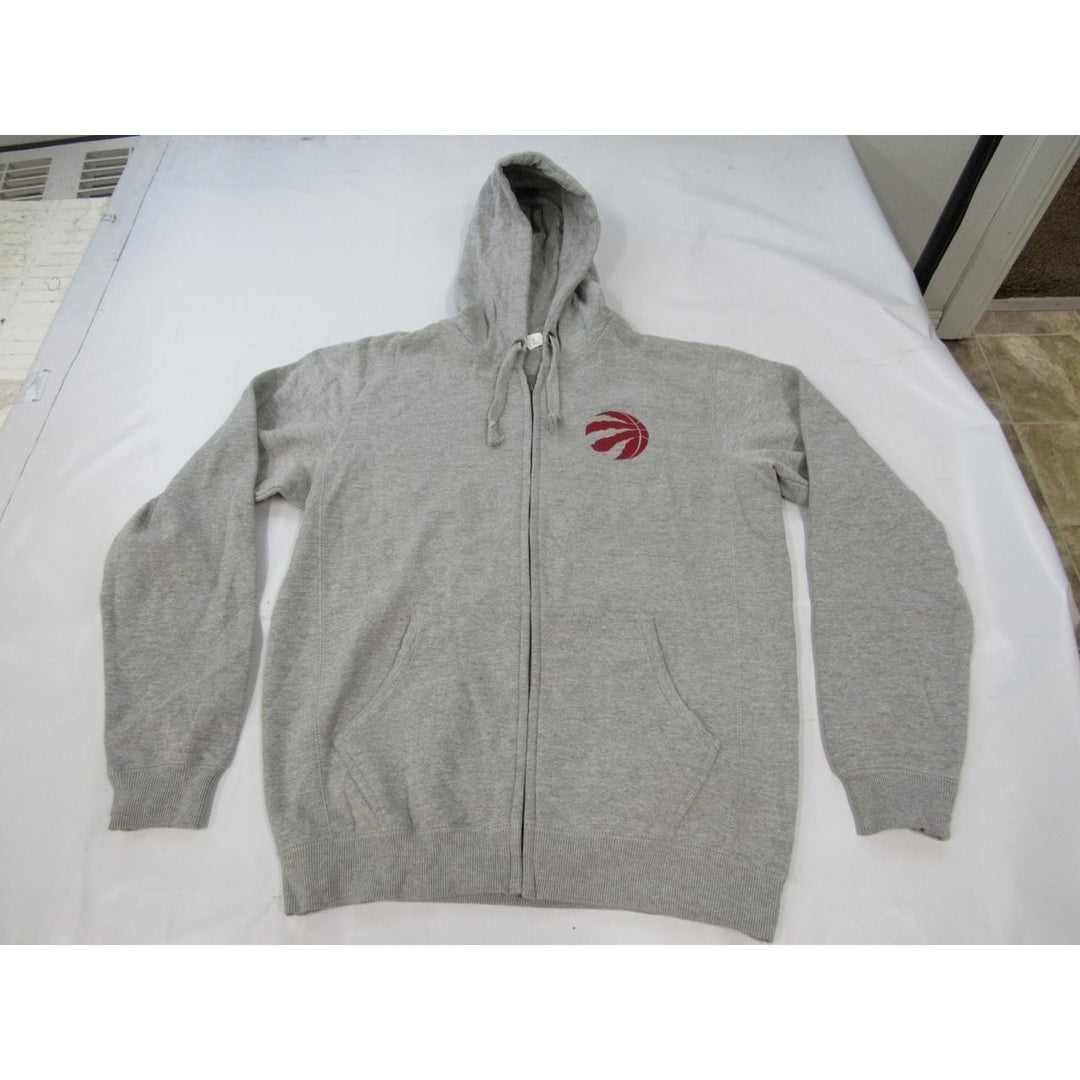 Toronto Raptors Mens Size M Medium Gray Full Zip Hoodie Image 1