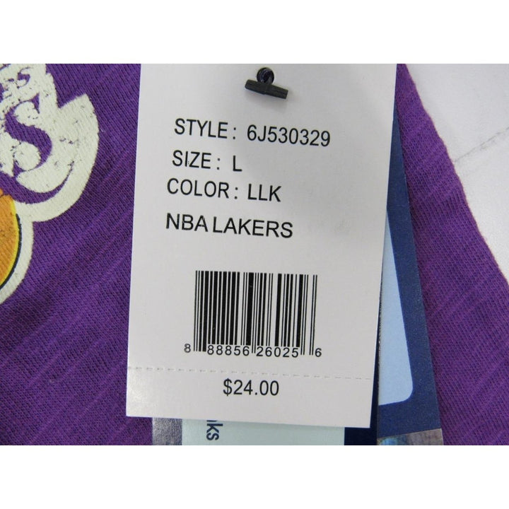 Los Angeles Lakers Womens Size L Purple Orange Shirt w/ Distressed Print 24 Image 4