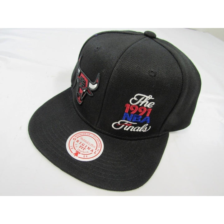 1991 Finals Chicago Bulls Mitchell and Ness Mens Size OSFA Snapback Flatbrim Hat Image 2