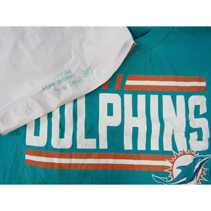 Miami Dolphins YOUTH Size 18/20 XL XLarge Long Sleeve Aqua Shirt Image 4