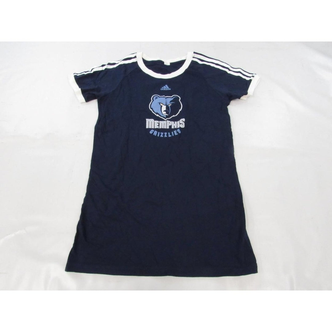 Memphis Grizzlies Women Size M Medium Navy Blue Adidas Shirt Image 1