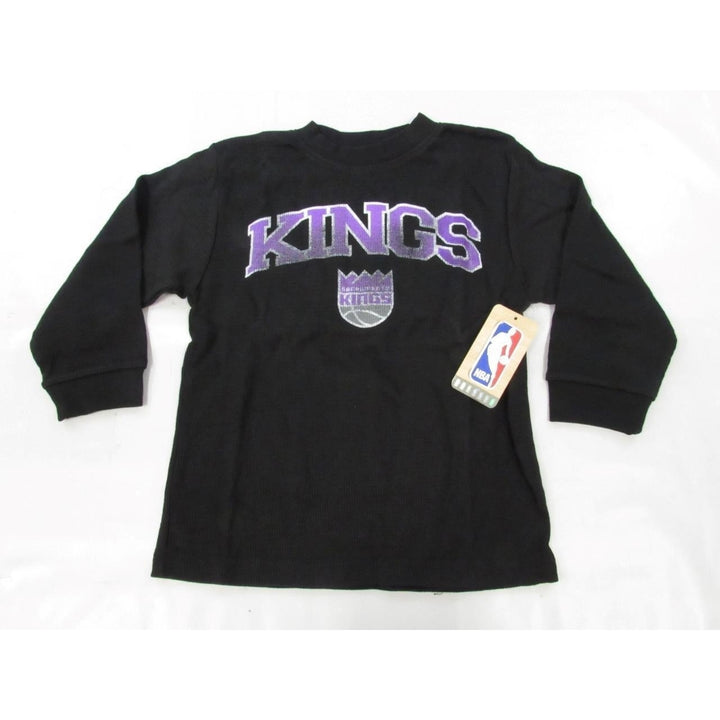 Sacramento Kings Youth Size XS (5/6) Black Majestic Long Sleeve Shirt Image 1