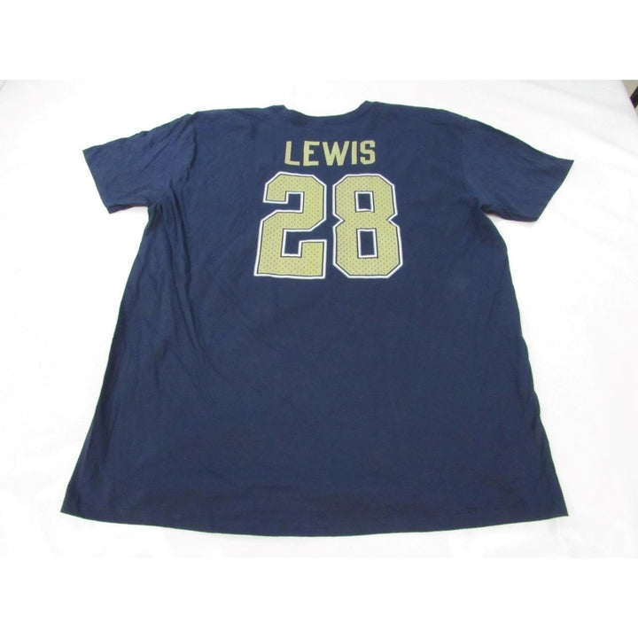 Pittsburgh Panthers 28 Dion Lewis Mens Size 2XL Navy Blue Shirt Image 2