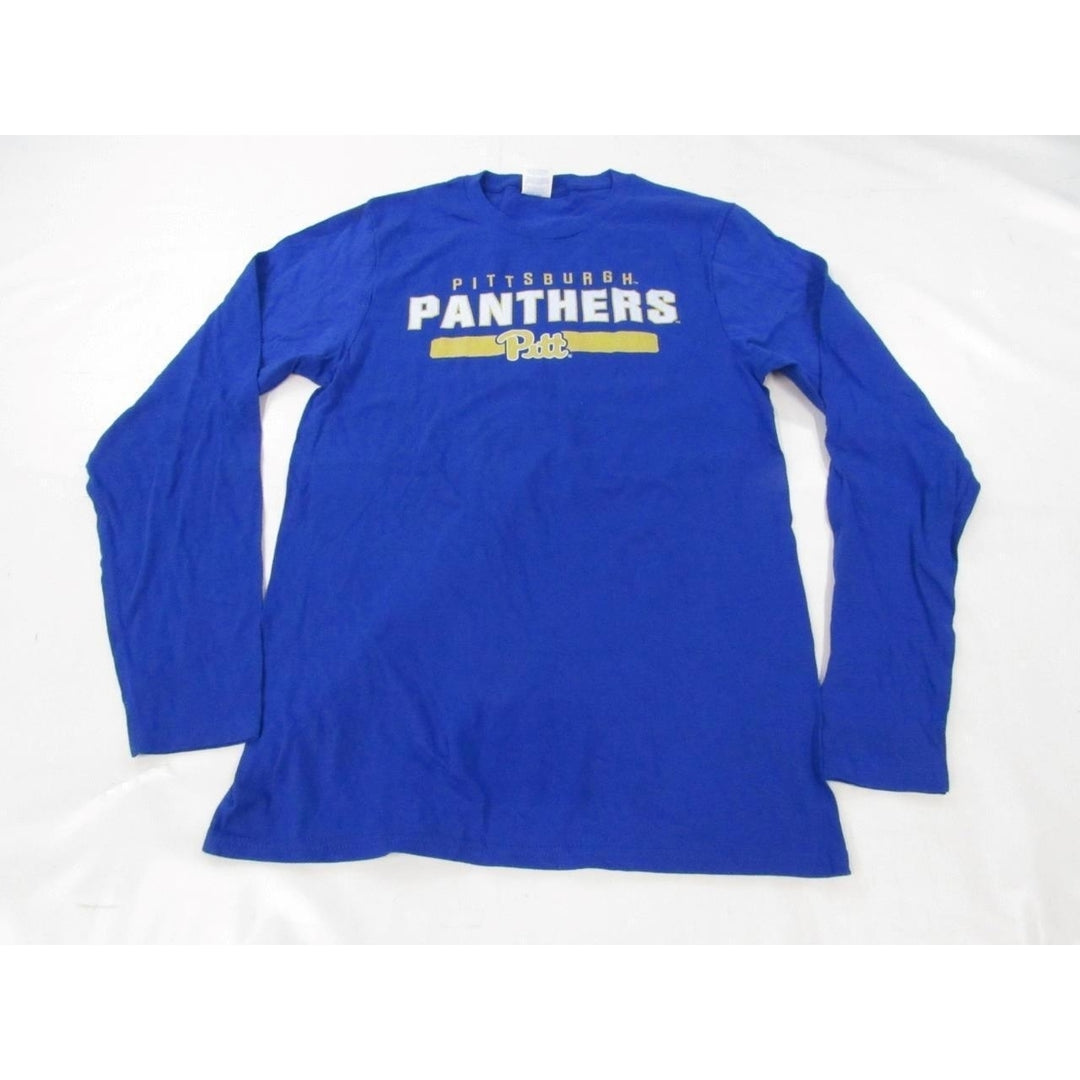 Pittsburgh Panthers "Pitt" Mens Size L Large Blue Long Sleeved Shirt Image 1