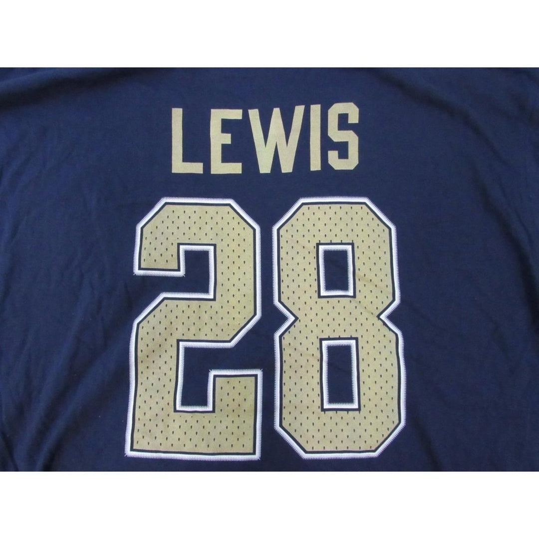 Pittsburgh Panthers 28 Dion Lewis Mens Size 2XL Navy Blue Shirt Image 4