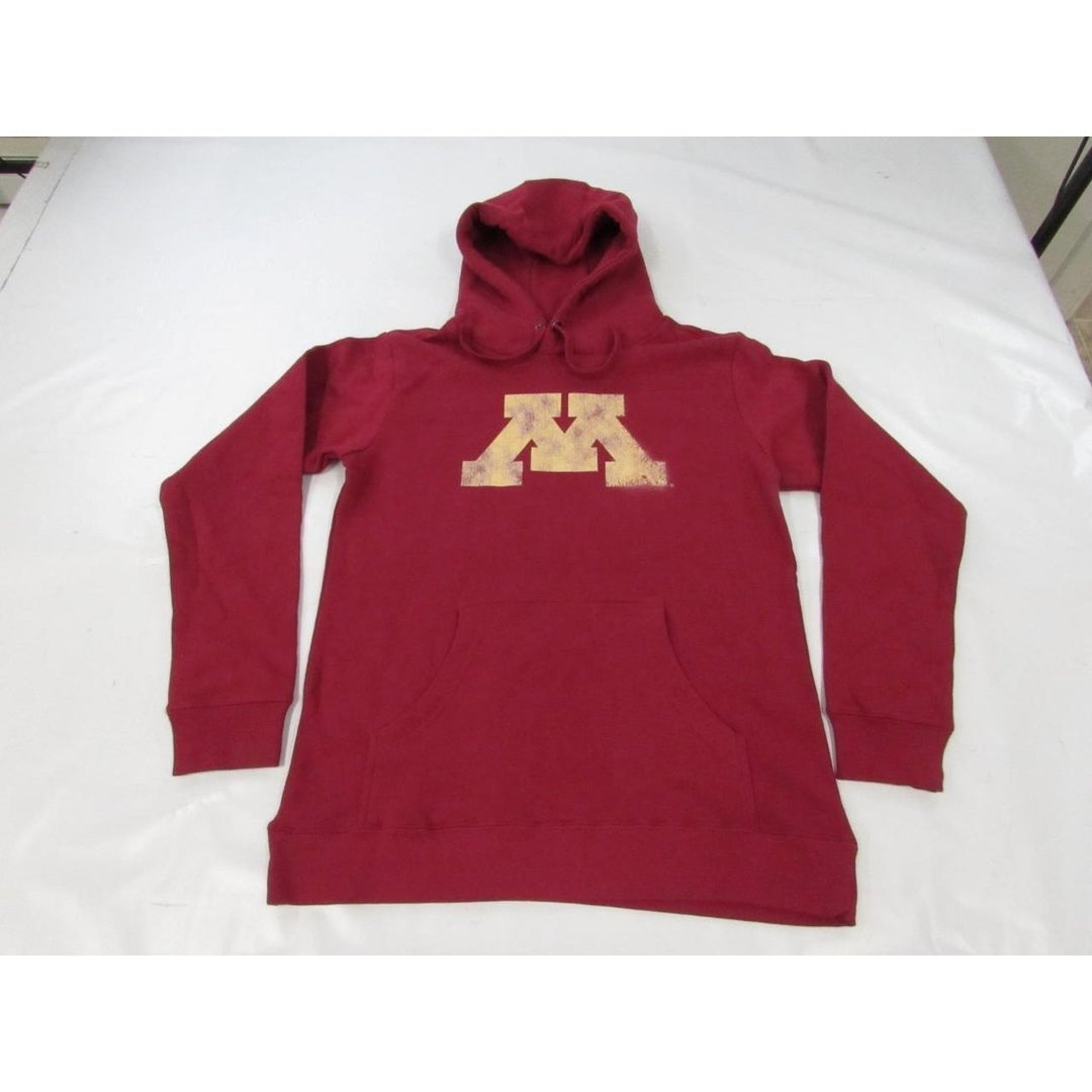 Minnesota Golden Gophers Mens Size S Small Maroon Hoodie w/ distress print Image 1