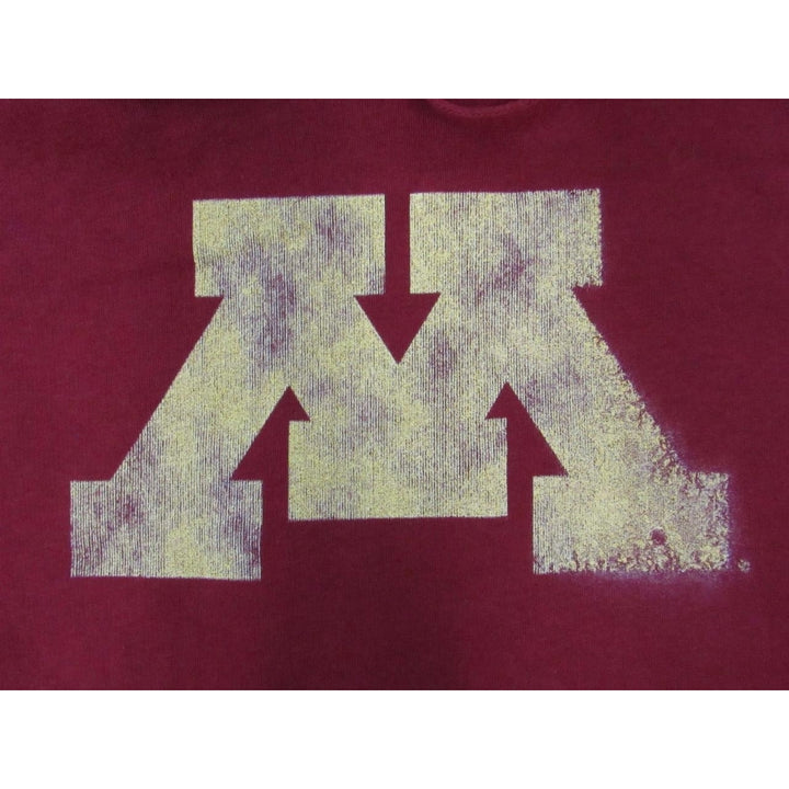 Minnesota Golden Gophers Mens Size S Small Maroon Hoodie w/ distress print Image 3