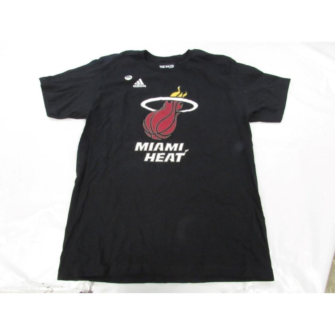 Miami Heat Mens Sizes L Large Black Adidas Shirt Image 1