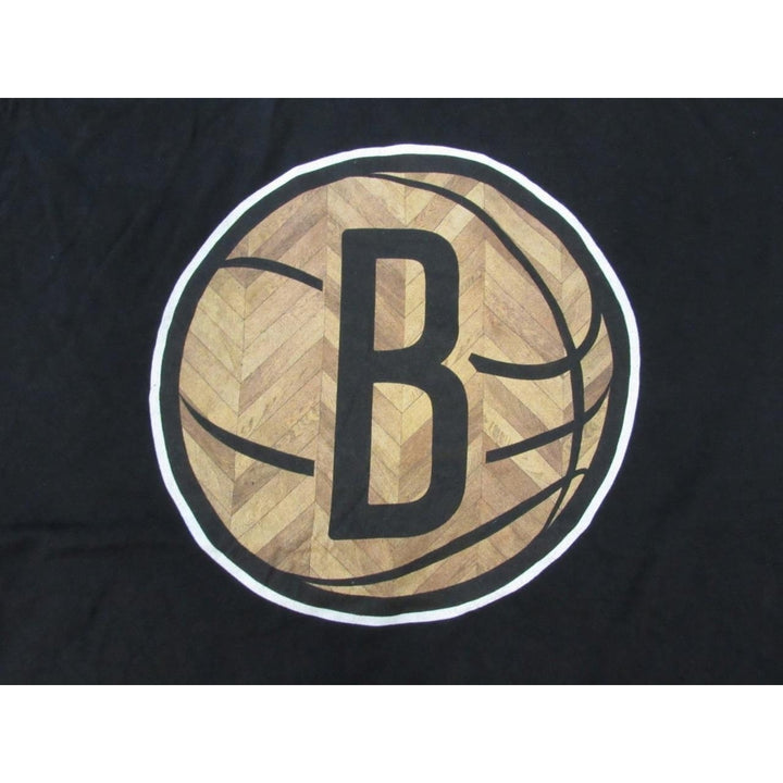 Brooklyn York Nets Mens Size L Large Black Shirt w/ Wood Style Print Image 3