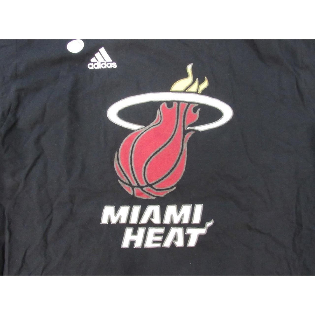 Miami Heat Mens Sizes L Large Black Adidas Shirt Image 3