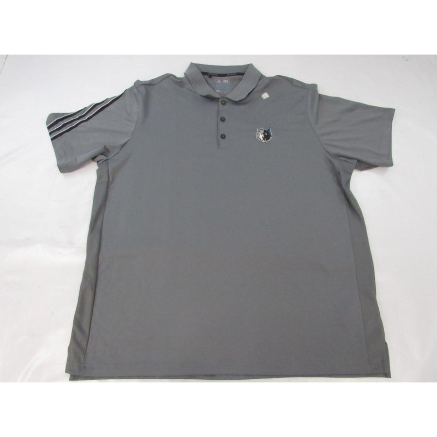 Minnesota Timberwolves Mens Size 2XL Gray Adidas Climacool Polo Shirt Image 1