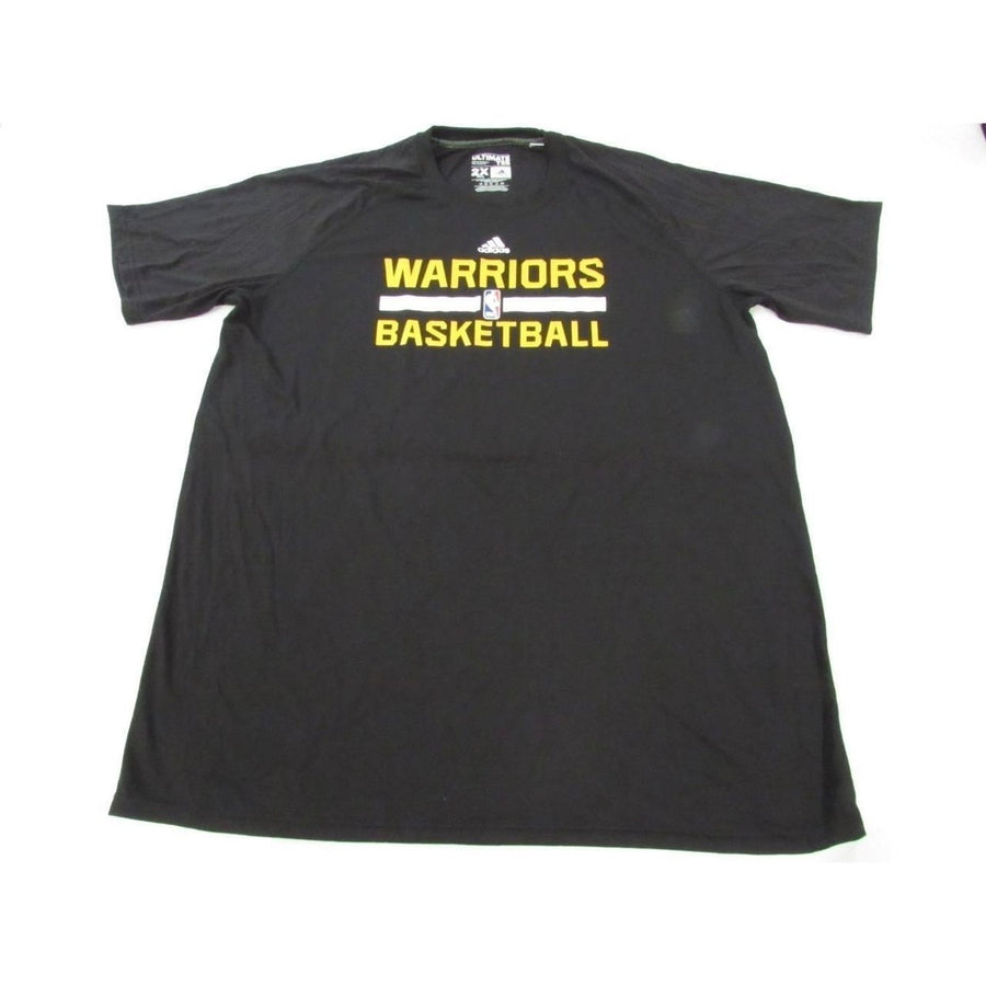 Golden State Warriors Basketball Mens Size 2XLT Black Adidas Climalite Shirt Image 1