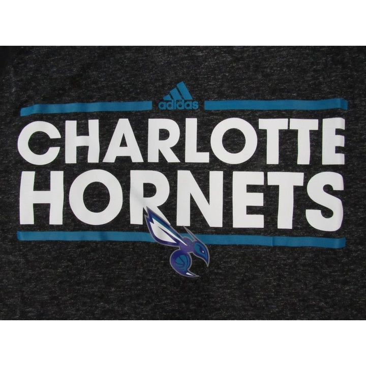 Charlotte Hornets Mens Size L Black Adidas Climalite Hoodie Shirt 45 Image 3