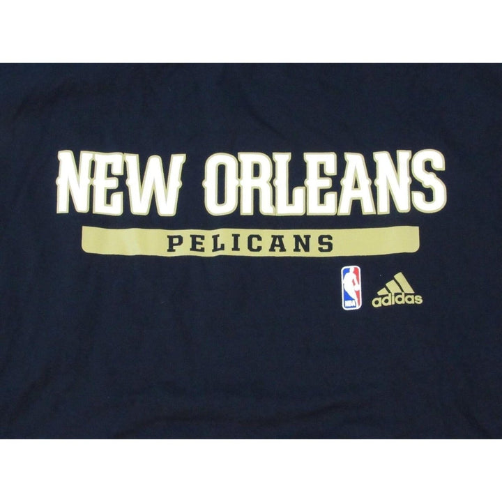 Orleans Pelicans Mens Size M Medium Navy Blue Adidas Long Sleeve Shirt Image 3