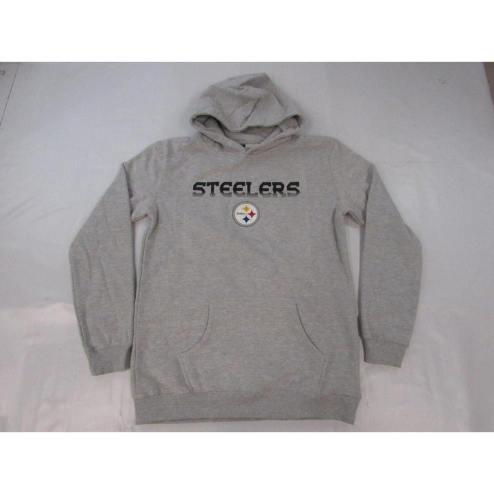 Pittsburgh Steelers Youth Size XL XLarge (18/20) Gray Hoodie Image 1