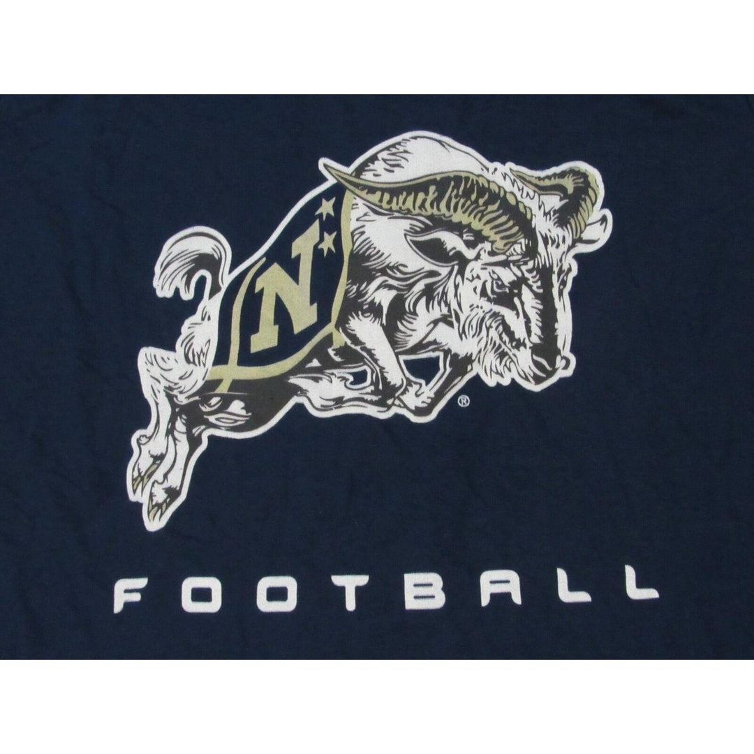 Navy Midshipmen Football Mens Size L Large Blue Long Sleeve Shirt Image 3