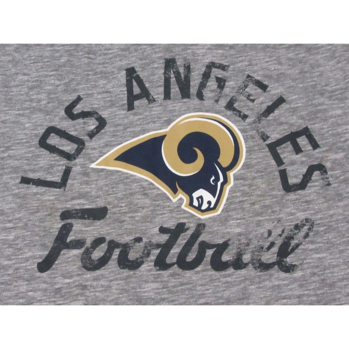 Los Angeles Rams Mens Size 2XL Gray Majestic Shirt w/ Distressed Print Image 3