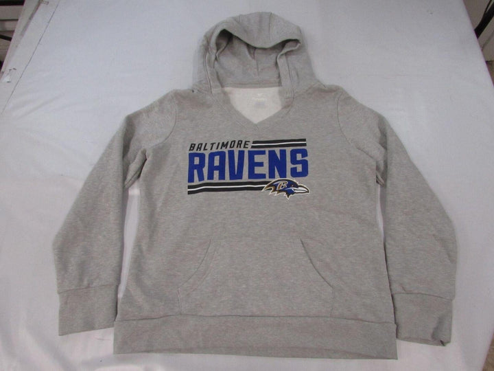 Baltimore Ravens Womens Size XL XLarge Gray V-Neck Hoodie Image 1