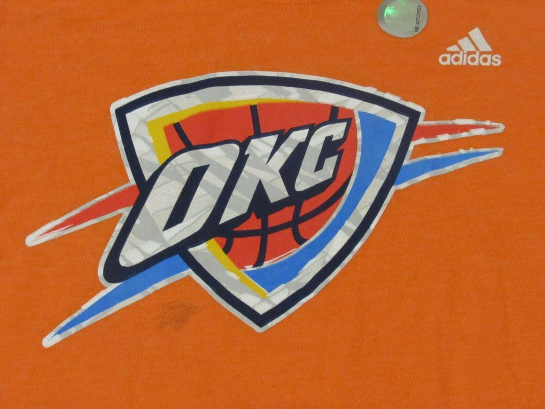 OKC Oklahoma City Thunder Womens Size M Medium Adidas Orange Shirt Image 3