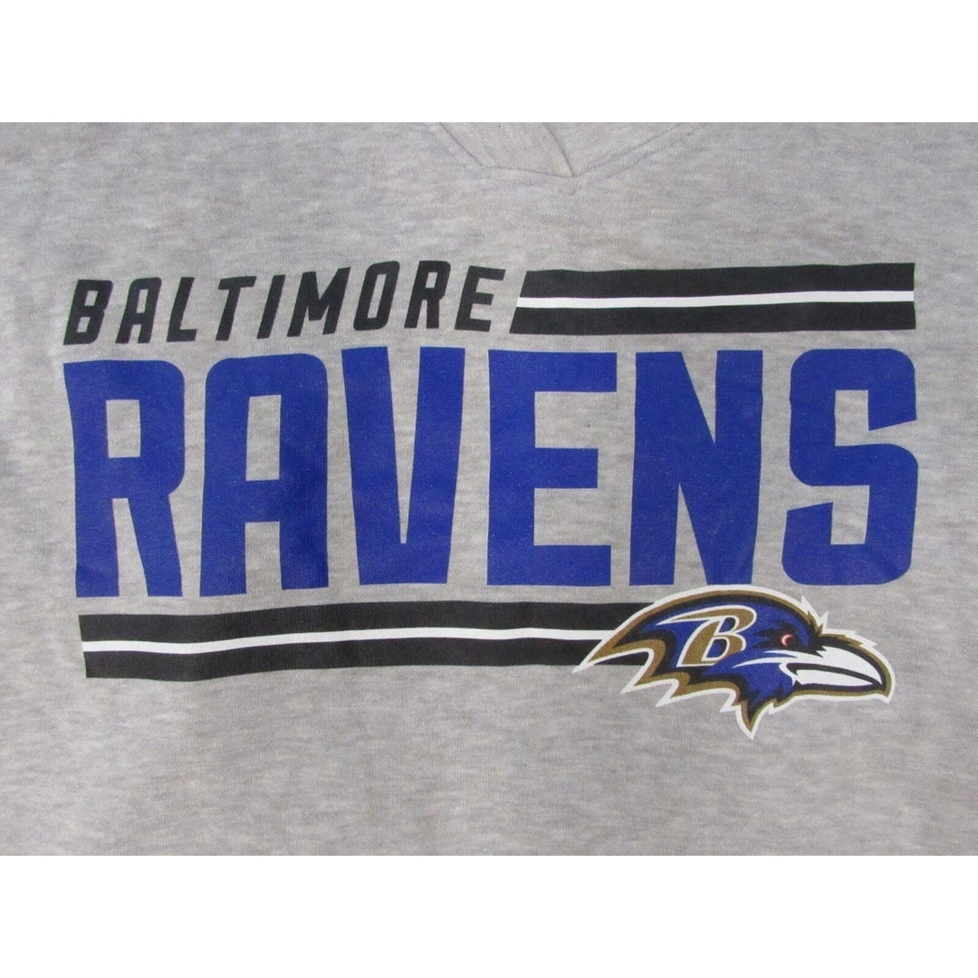 Baltimore Ravens Womens Size XL XLarge Gray V-Neck Hoodie Image 3