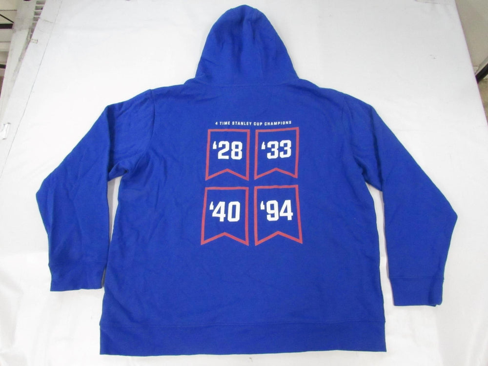 York Rangers 4 Time Champions Mens Size 2XL 2XLarge Blue Hoodie Image 2