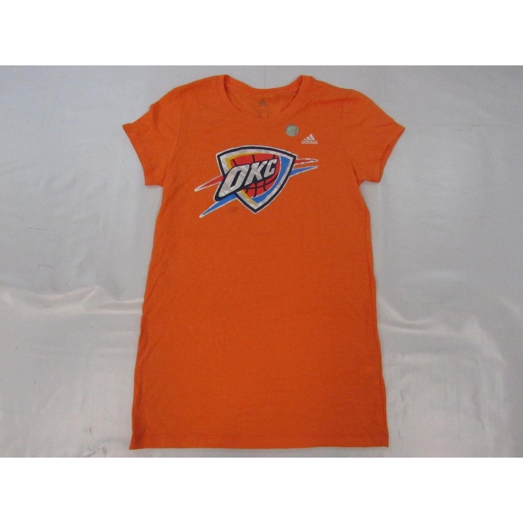 OKC Oklahoma City Thunder Womens Size M Medium Adidas Orange Shirt Image 4